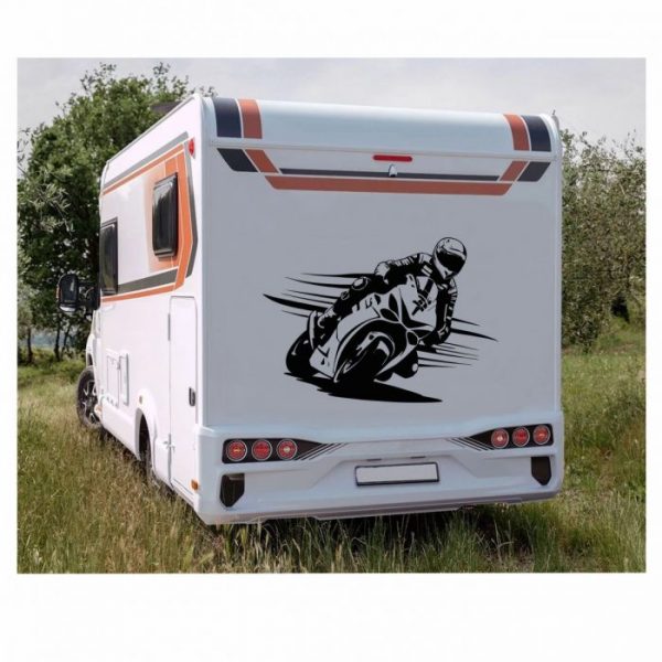 motorrad racer aufkleber