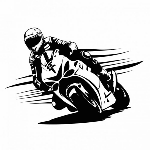 motorrad racer aufkleber