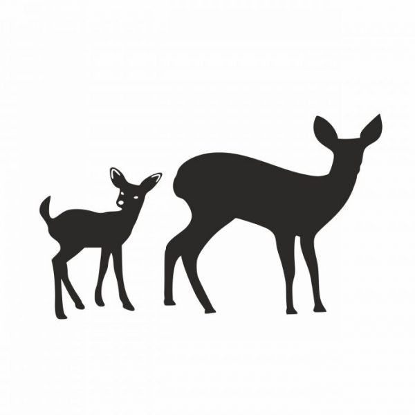 reh mit kitz aufkleber