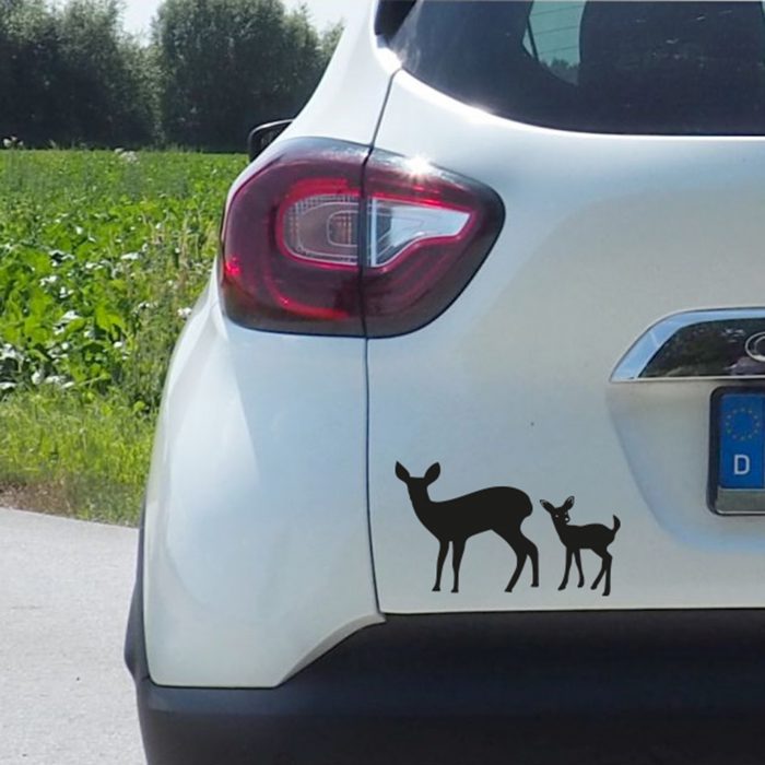 reh mit kitz aufkleber