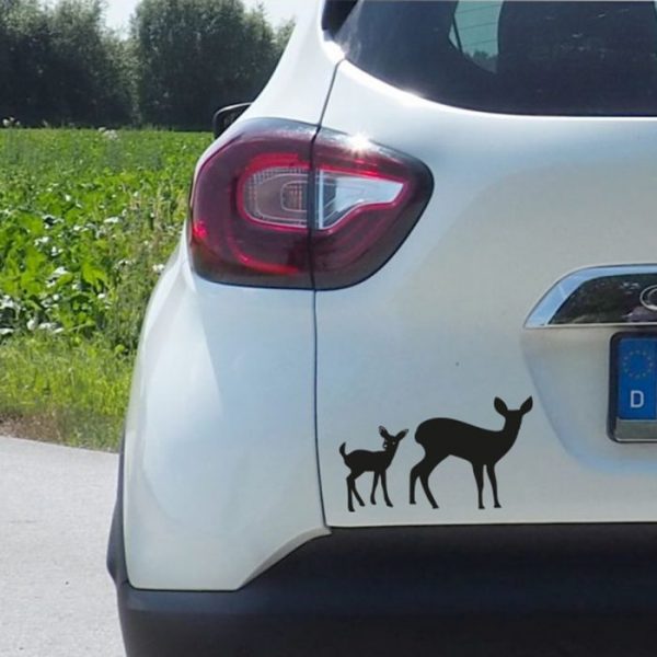 reh mit kitz aufkleber