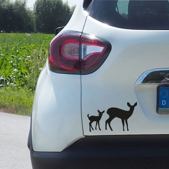 reh mit kitz aufkleber