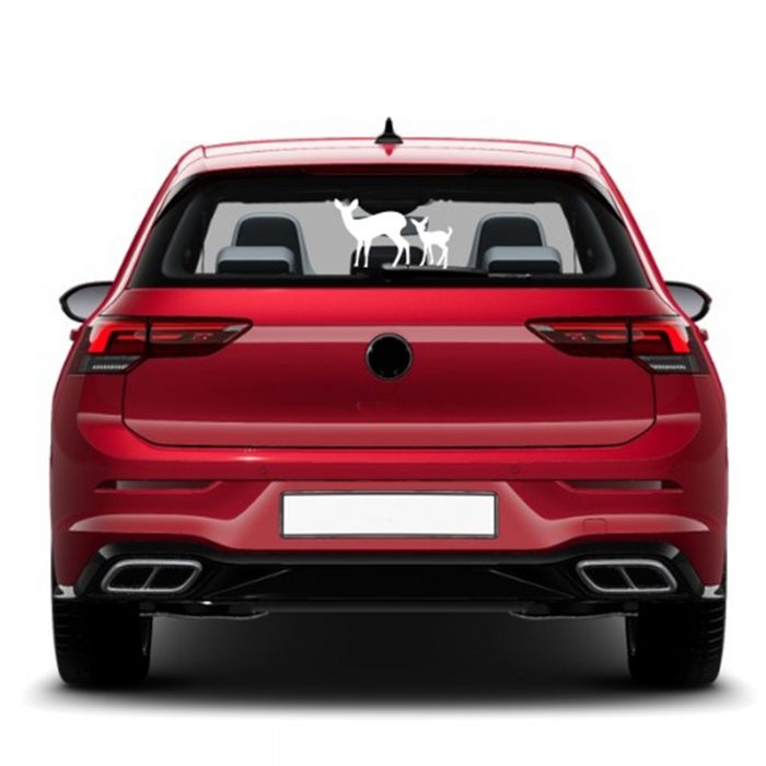 reh mit kitz aufkleber