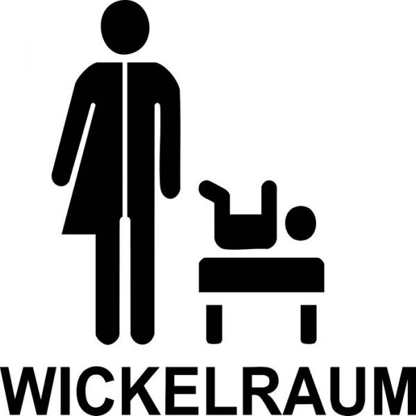 tür aufkleber wickelraum 15 x 15 cm
