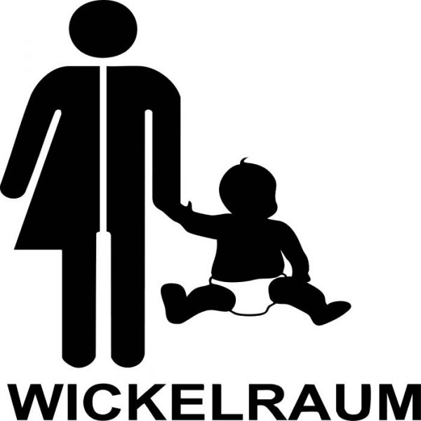 tür aufkleber hinweisschild wickelraum