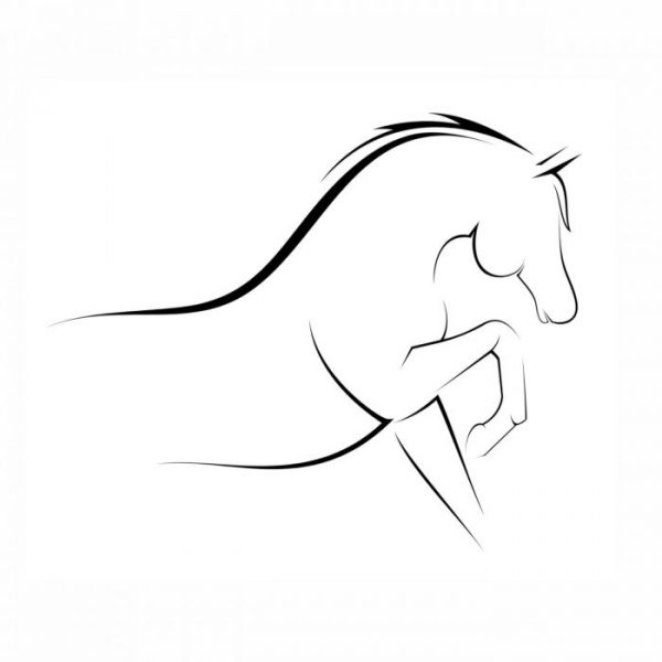 line art dekor für pferdeanhänger