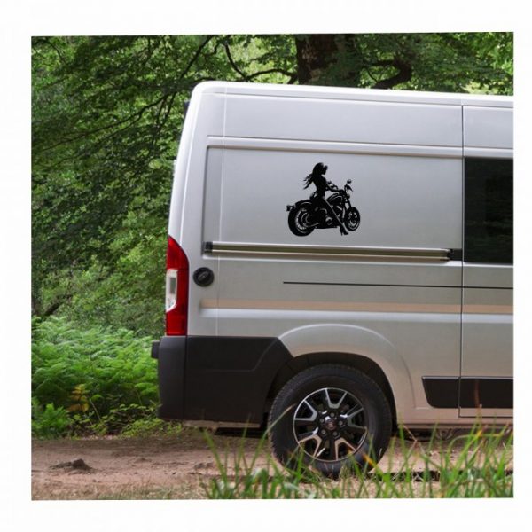 bikerin aufkleber bis xxl