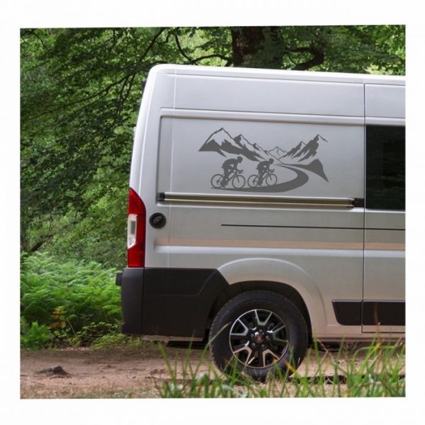 gipfelglück auf 2 rädern wohnmobil aufkleber