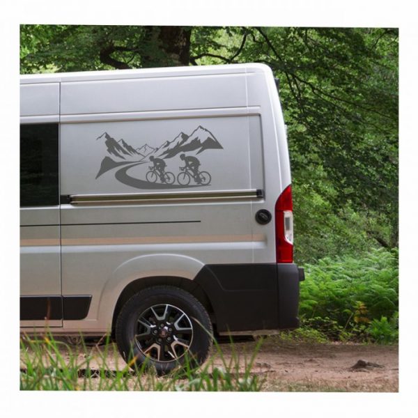 gipfelglück auf 2 rädern wohnmobil aufkleber