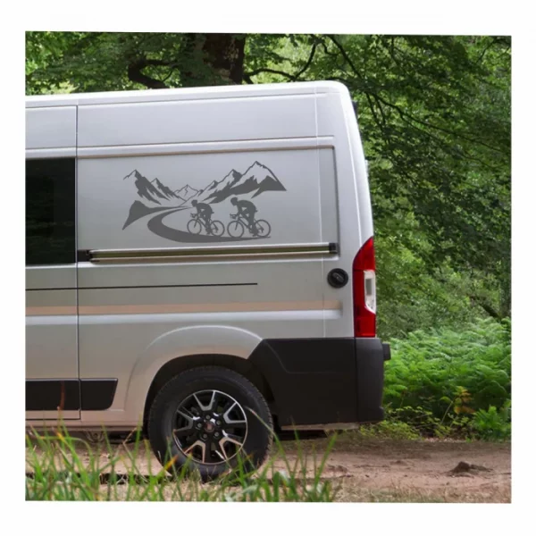 gipfelglück auf 2 rädern wohnmobil aufkleber