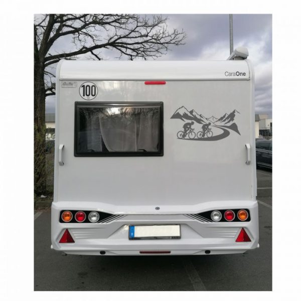 gipfelglück auf 2 rädern wohnmobil aufkleber