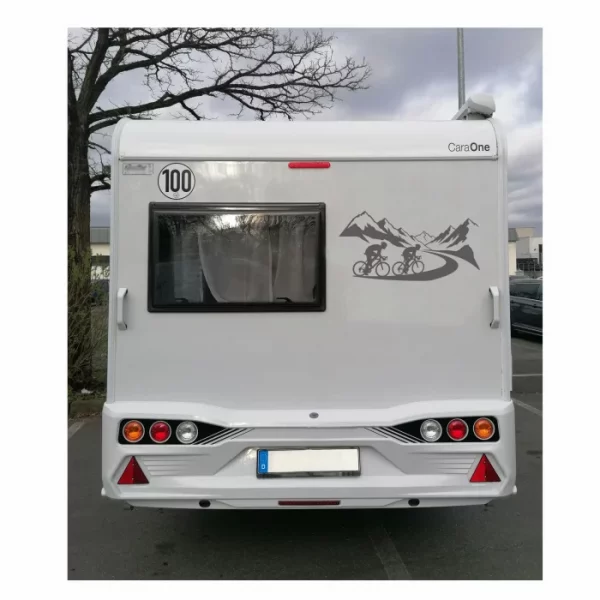 gipfelglück auf 2 rädern wohnmobil aufkleber