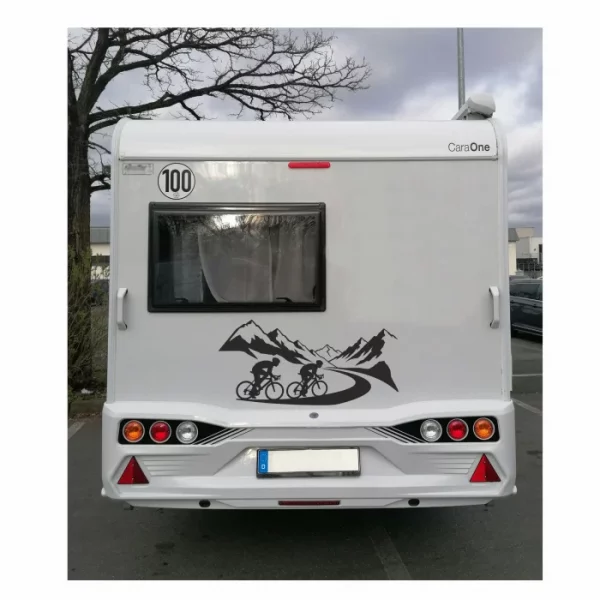 gipfelglück auf 2 rädern wohnmobil aufkleber