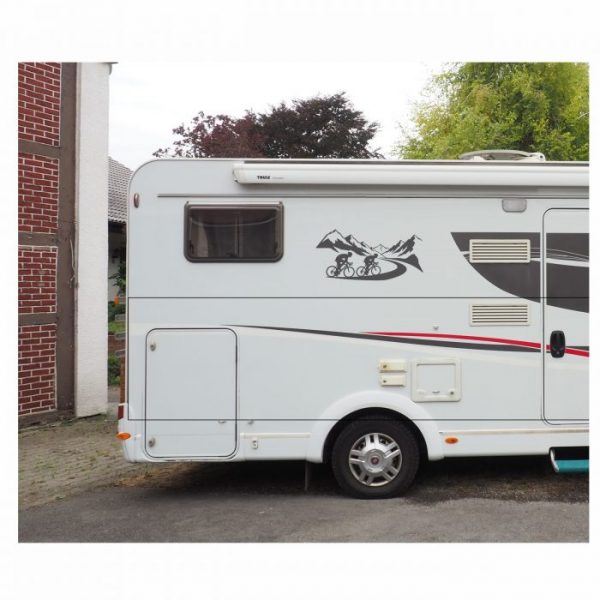 gipfelglück auf 2 rädern wohnmobil aufkleber