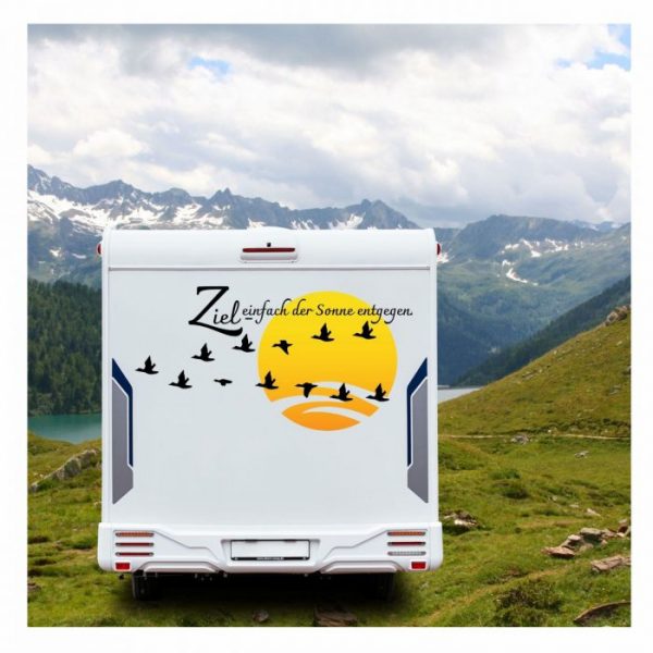 aufkleber wohnmobil der sonne entgegen.