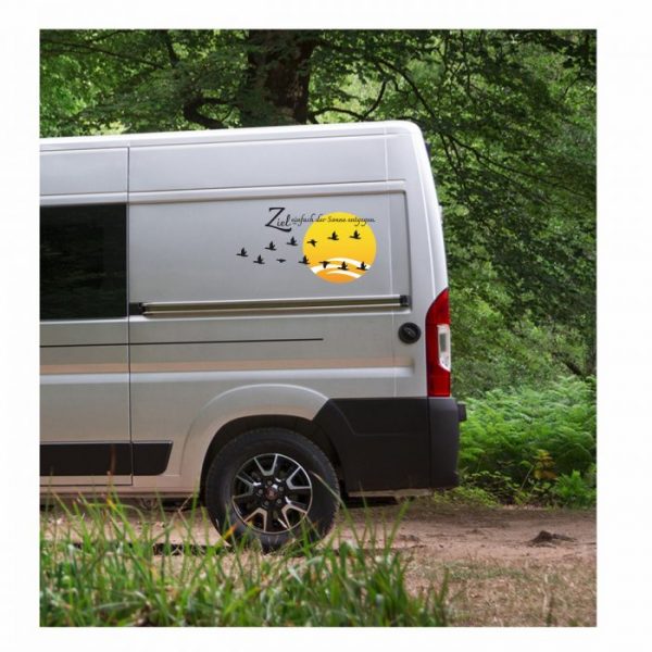 aufkleber wohnmobil der sonne entgegen.