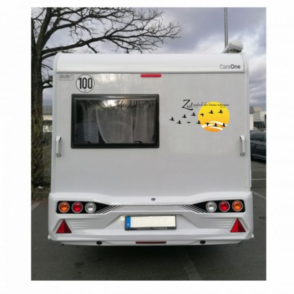 aufkleber wohnmobil der sonne entgegen.