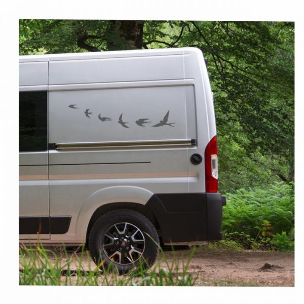 schwalben formation wohnmobil aufkleber.