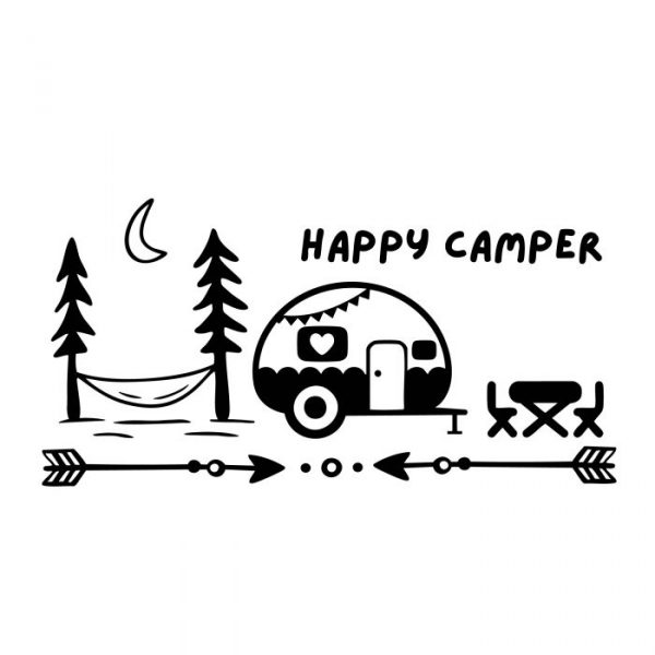 happy camper aufkleber
