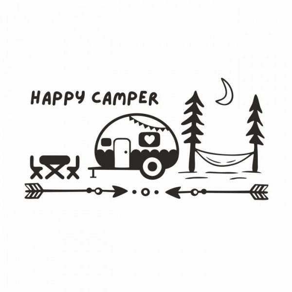 happy camper aufkleber