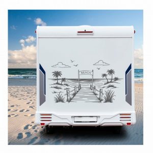 weg zum strand aufkleber wohnmobil
