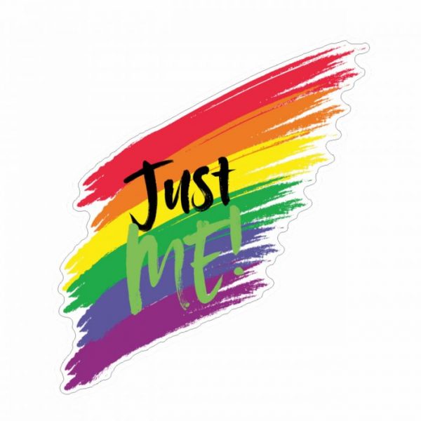 aufkleber just me 15 x 15 cm lgbtq +