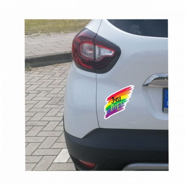 aufkleber just me 15 x 15 cm lgbtq +