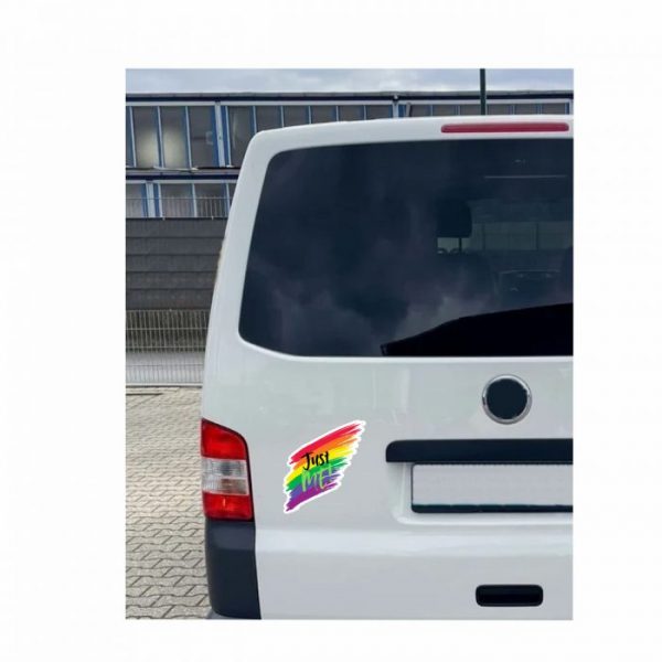 aufkleber just me 15 x 15 cm lgbtq +