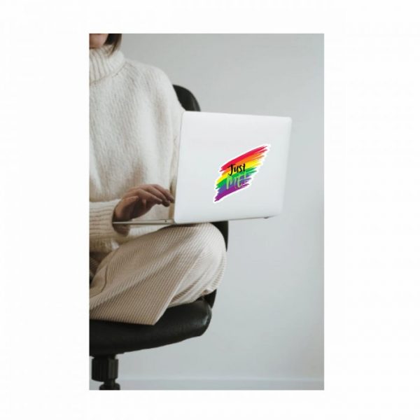 aufkleber just me 15 x 15 cm lgbtq +