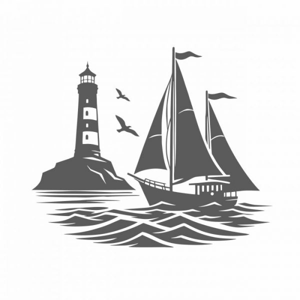 segelboot mit leuchtturm wohnmobil aufkleber