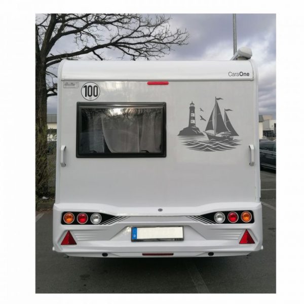 segelboot mit leuchtturm wohnmobil aufkleber