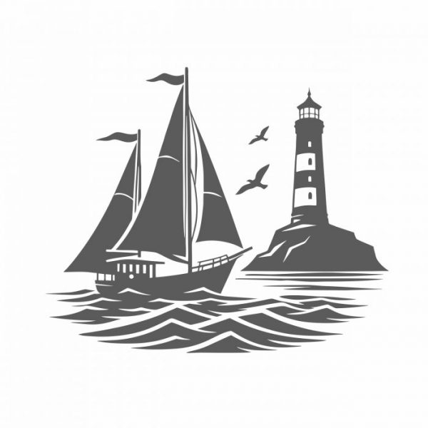 segelboot mit leuchtturm wohnmobil aufkleber