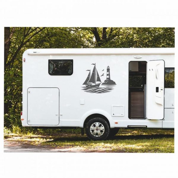 segelboot mit leuchtturm wohnmobil aufkleber