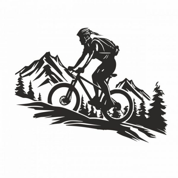 mountainbikerin radfahrerin aufkleber bis xxl