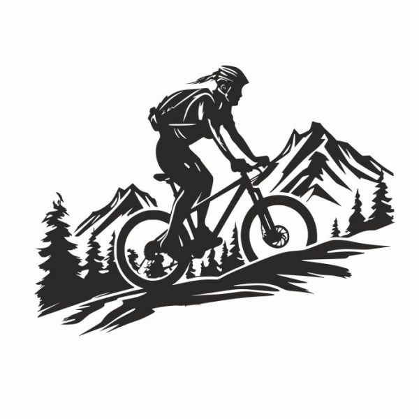 mountainbikerin radfahrerin aufkleber bis xxl