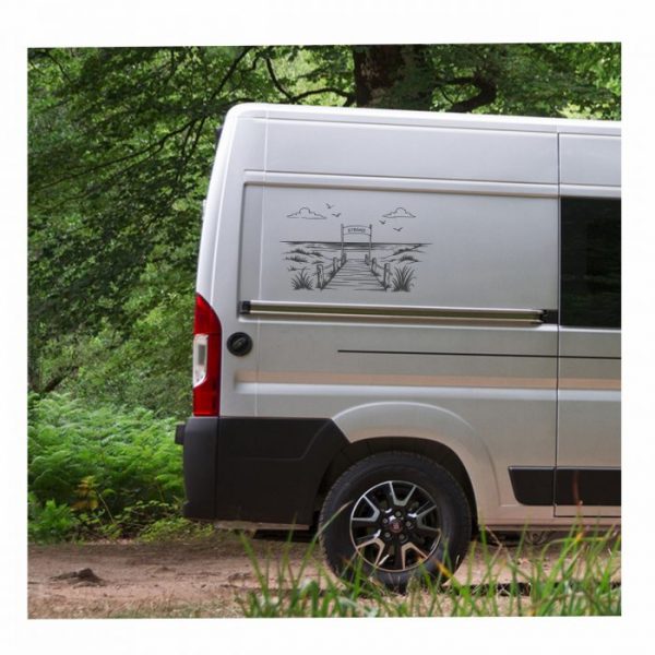 strand weg aufkleber für dein wohnmobil