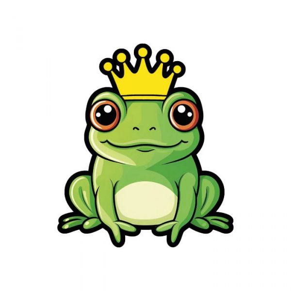 frosch könig aufkleber 10 x 8 cm