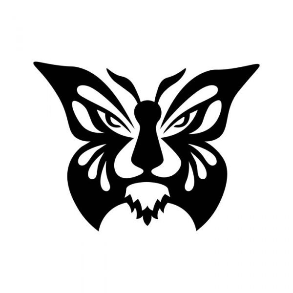 tiger schmetterling aufkleber 20x15cm