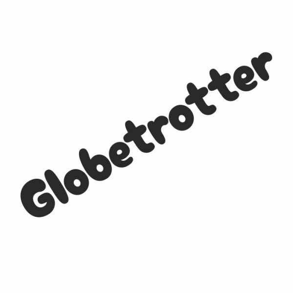 globetrotter schriftzug aufkleber