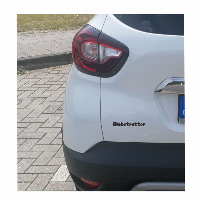 globetrotter schriftzug aufkleber