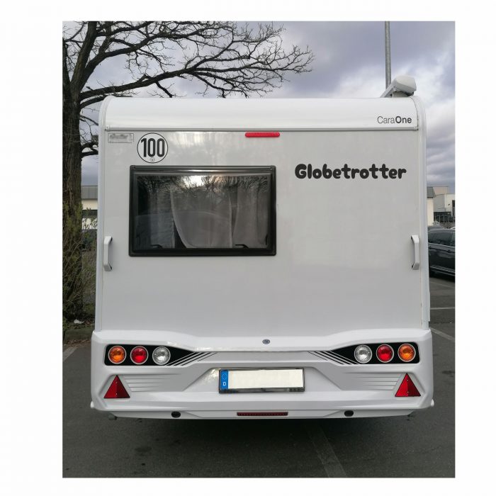 globetrotter schriftzug aufkleber