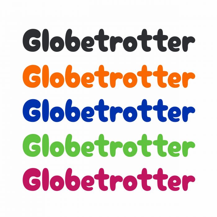 globetrotter schriftzug aufkleber