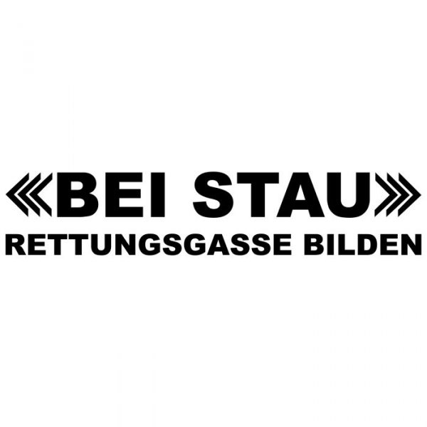 rettungsgasse bilden schriftzug 2 zeilen