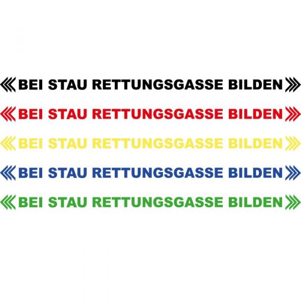 rettungsgasse bilden schriftzug