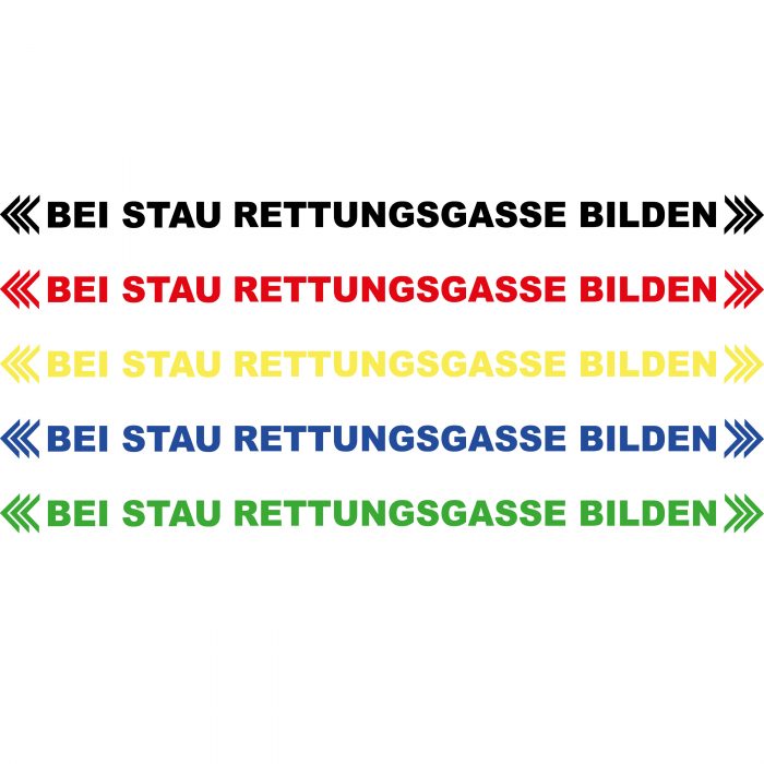 rettungsgasse bilden schriftzug