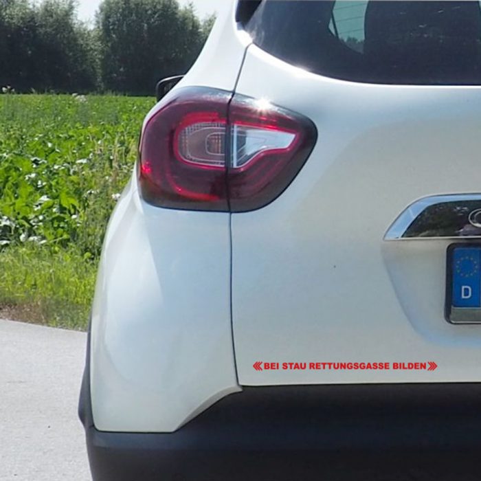 rettungsgasse bilden schriftzug