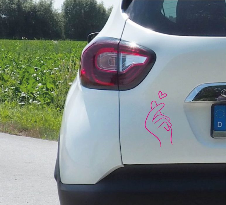 finger herz aufkleber 10 x 20 cm