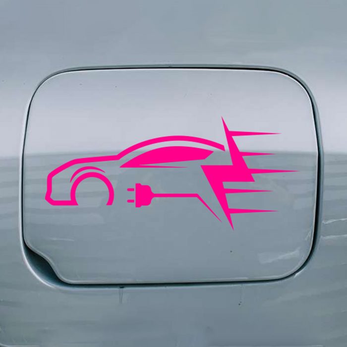 elektrozeichen sportwagen aufkleber 10 x 4,5 cm