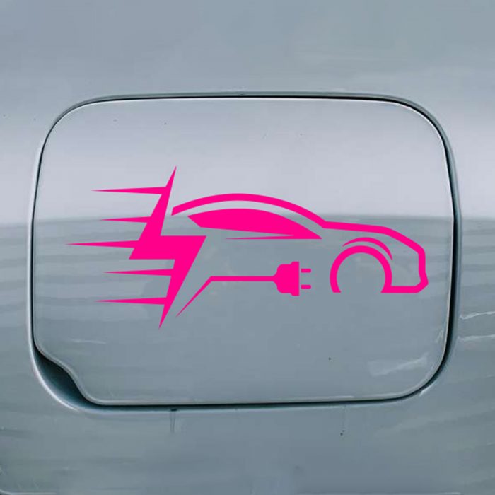 elektrozeichen sportwagen aufkleber 10 x 4,5 cm