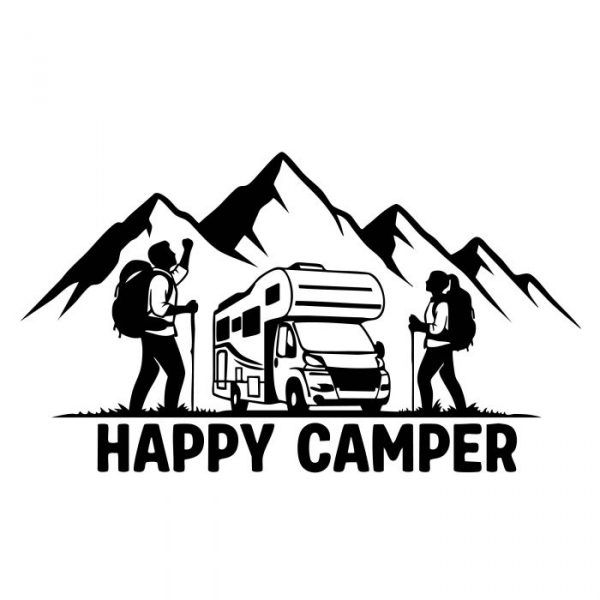 aufkleber happy camper